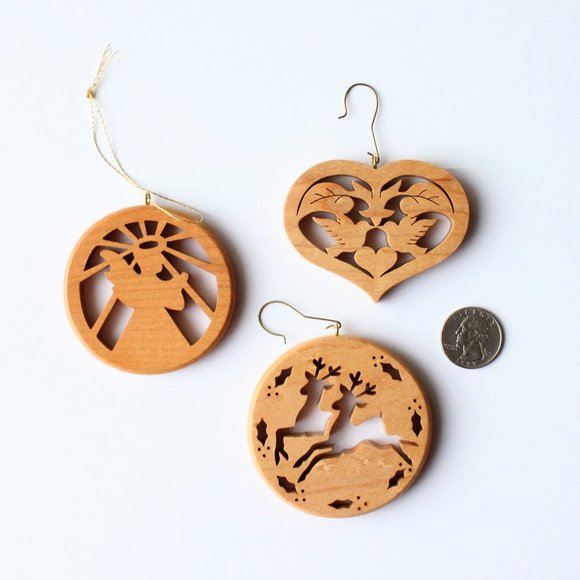 Handcrafted Wood Ornaments Fretwork Belfast ME USA - Picture 4 of 8